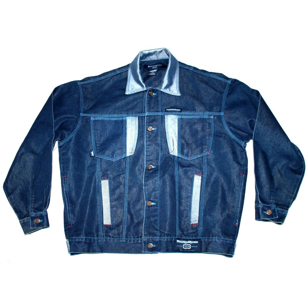 Brooklyn Express Mens Denim Jacket Coat Size Large